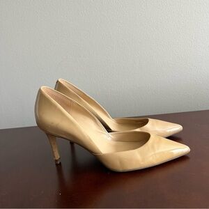 Michael Michael Kors Tan Nude Patent Leather Pointy Pumps Size 9